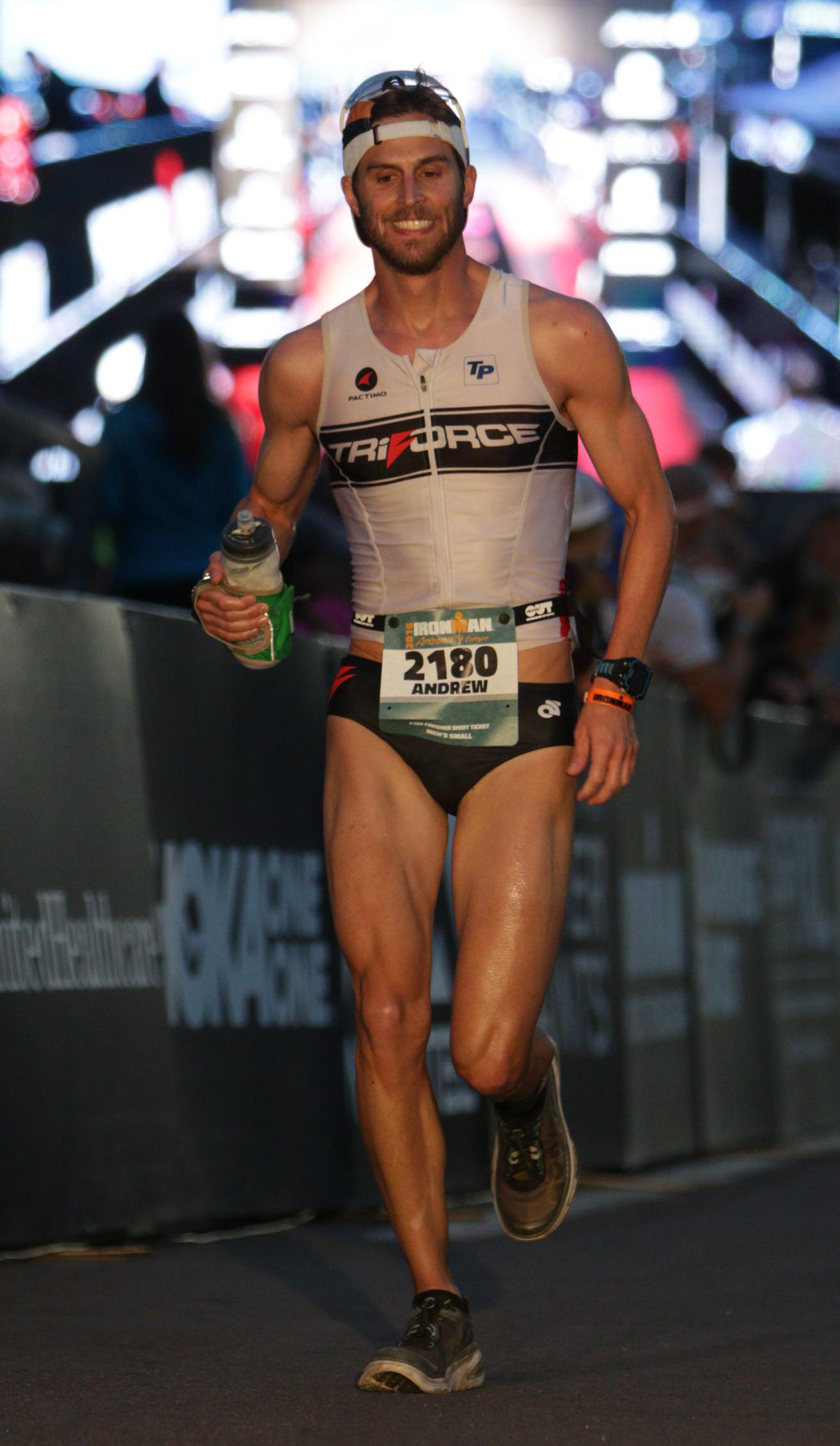 Running at the Ironman finish line