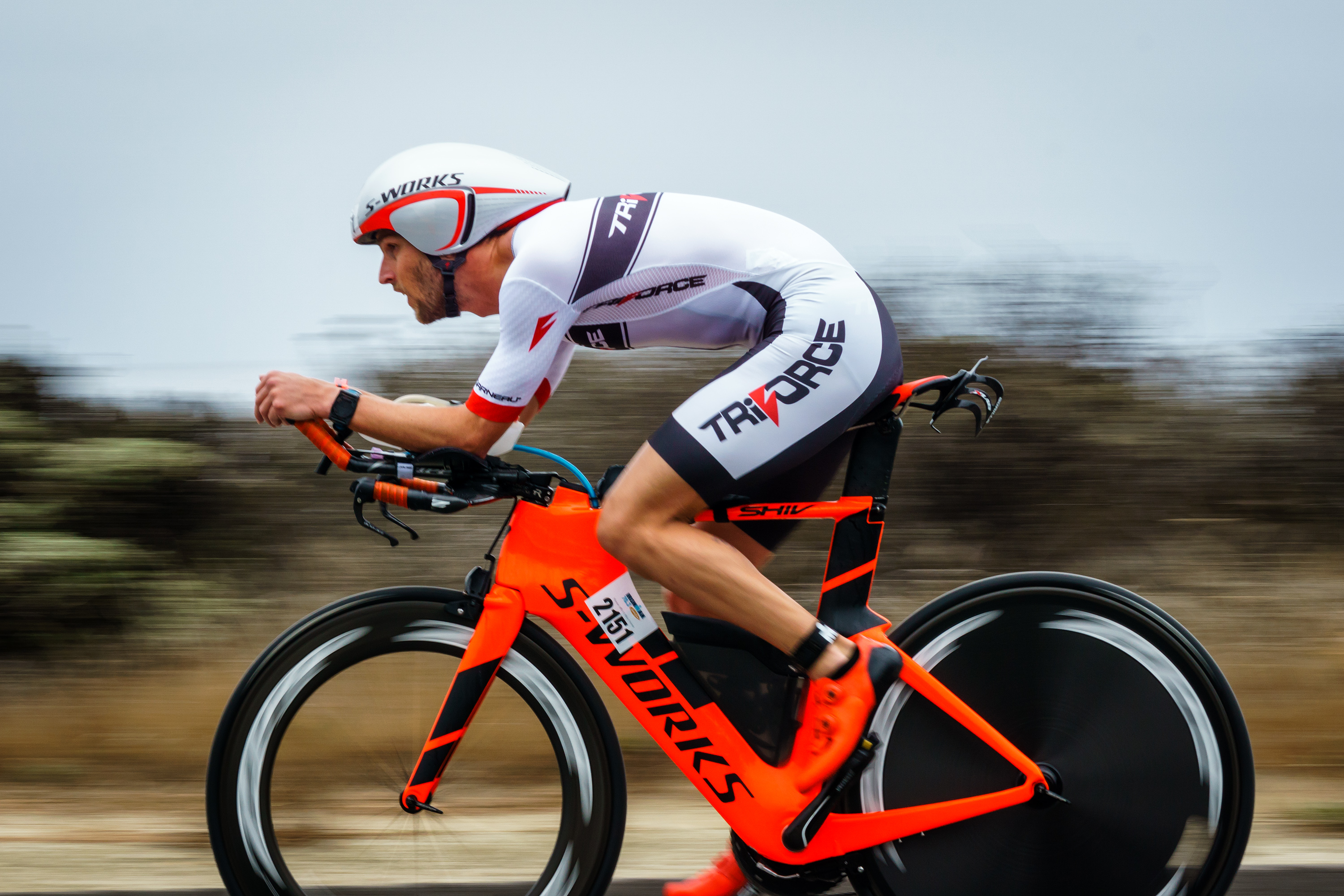 Andrew Sellergren cycling during an Ironman triathlon