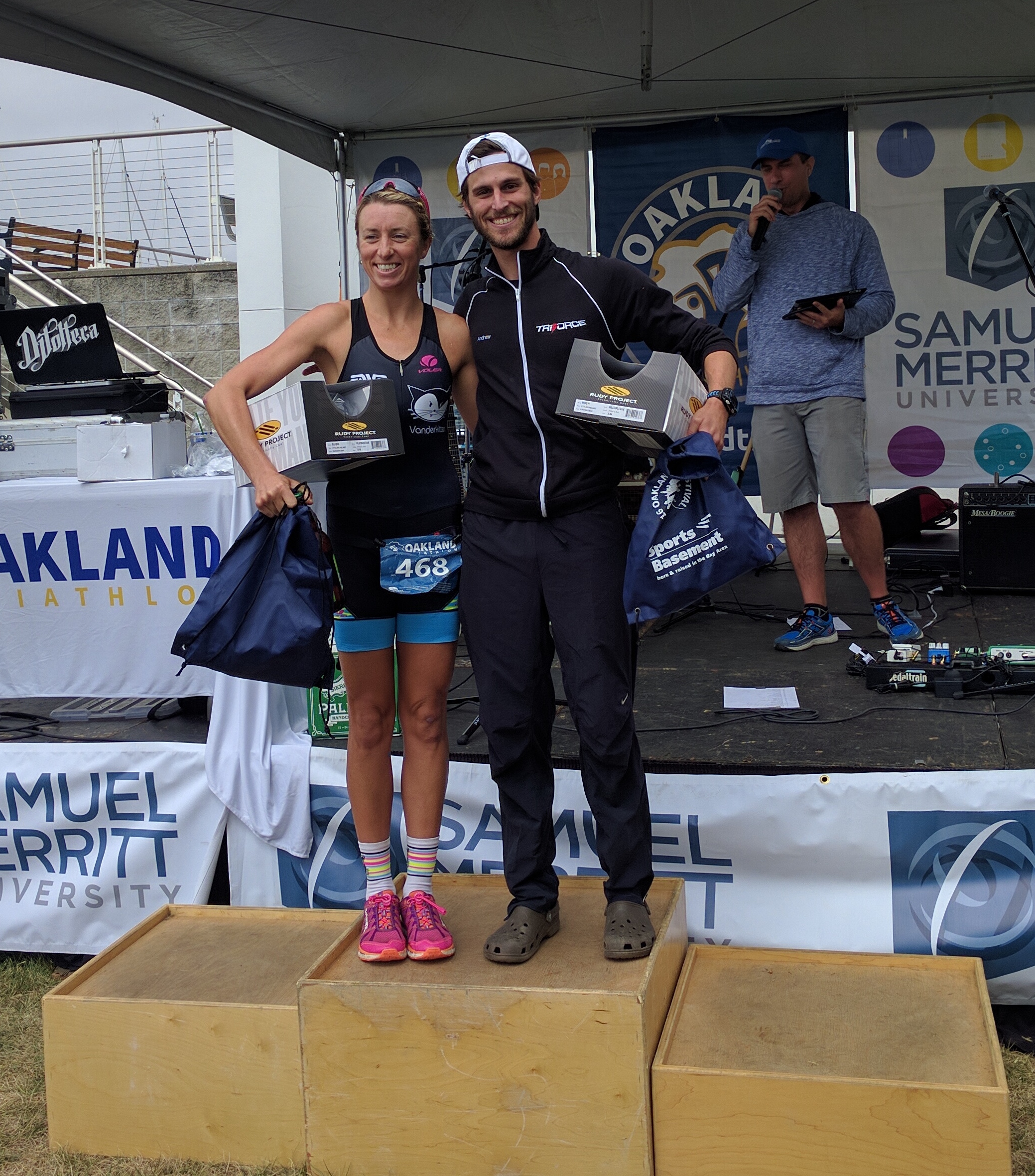Oakland Triathlon podium ceremony